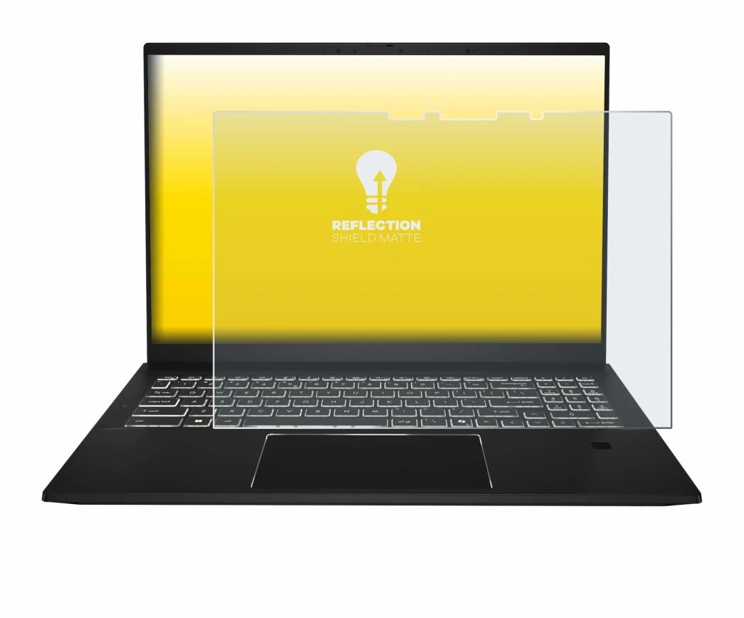 Image of the device MSI Summit A16 AI+ with a wide variety of screen protectors.
