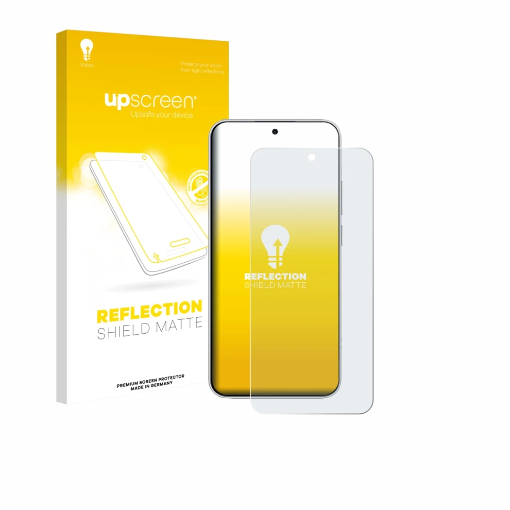 Front side of a product packaging with the brand logo upscreen. Next to it is the device Xiaomi Redmi Note 15 Pro shown with t