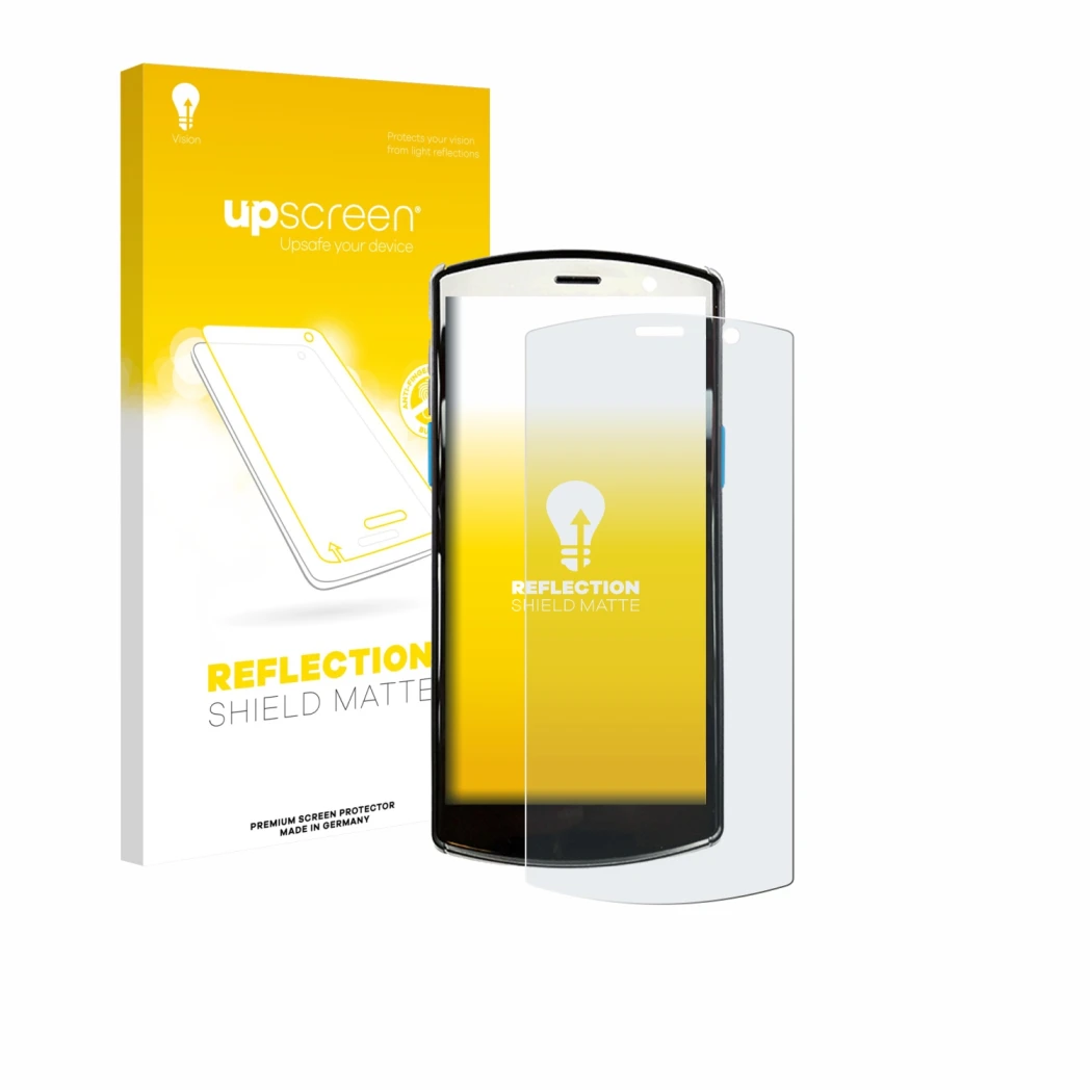 Front side of a product packaging with the brand logo upscreen. Next to it is the device Unitech EA510 shown with the correspo