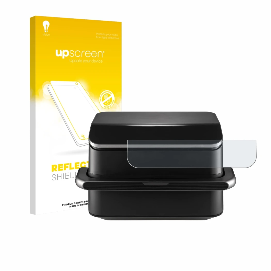 Front side of a product packaging with the brand logo upscreen. Next to it is the device Cosori CAF-TF101S shown with the corr