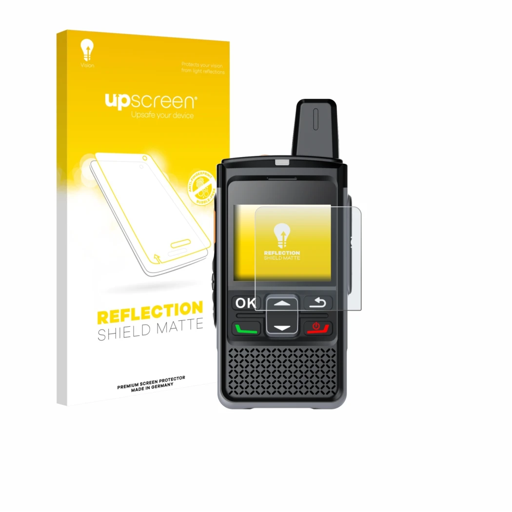 Front side of a product packaging with the brand logo upscreen. Next to it is the device Hytera PNC360S shown with the corresp