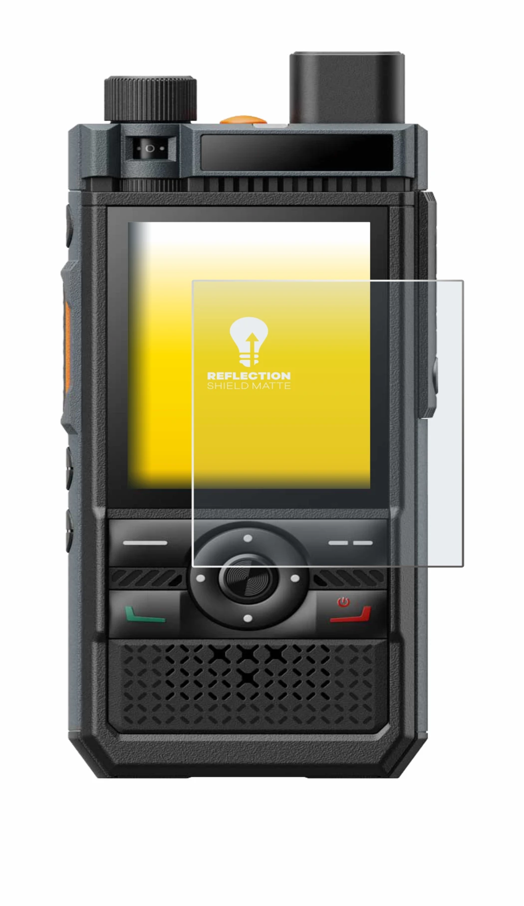 Image of the device Hytera P50 Pro with a wide variety of screen protectors.