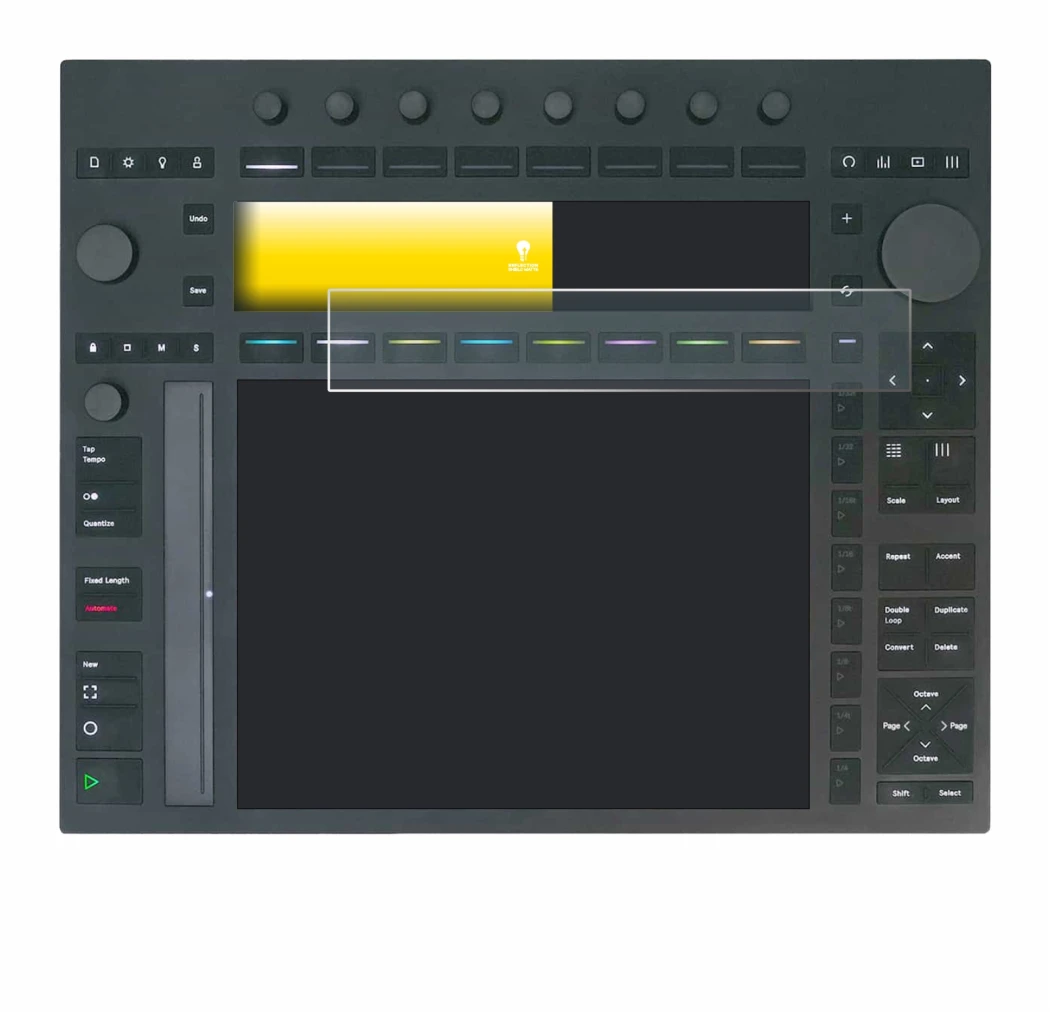 Image of the device Ableton Push 3 with a wide variety of screen protectors.