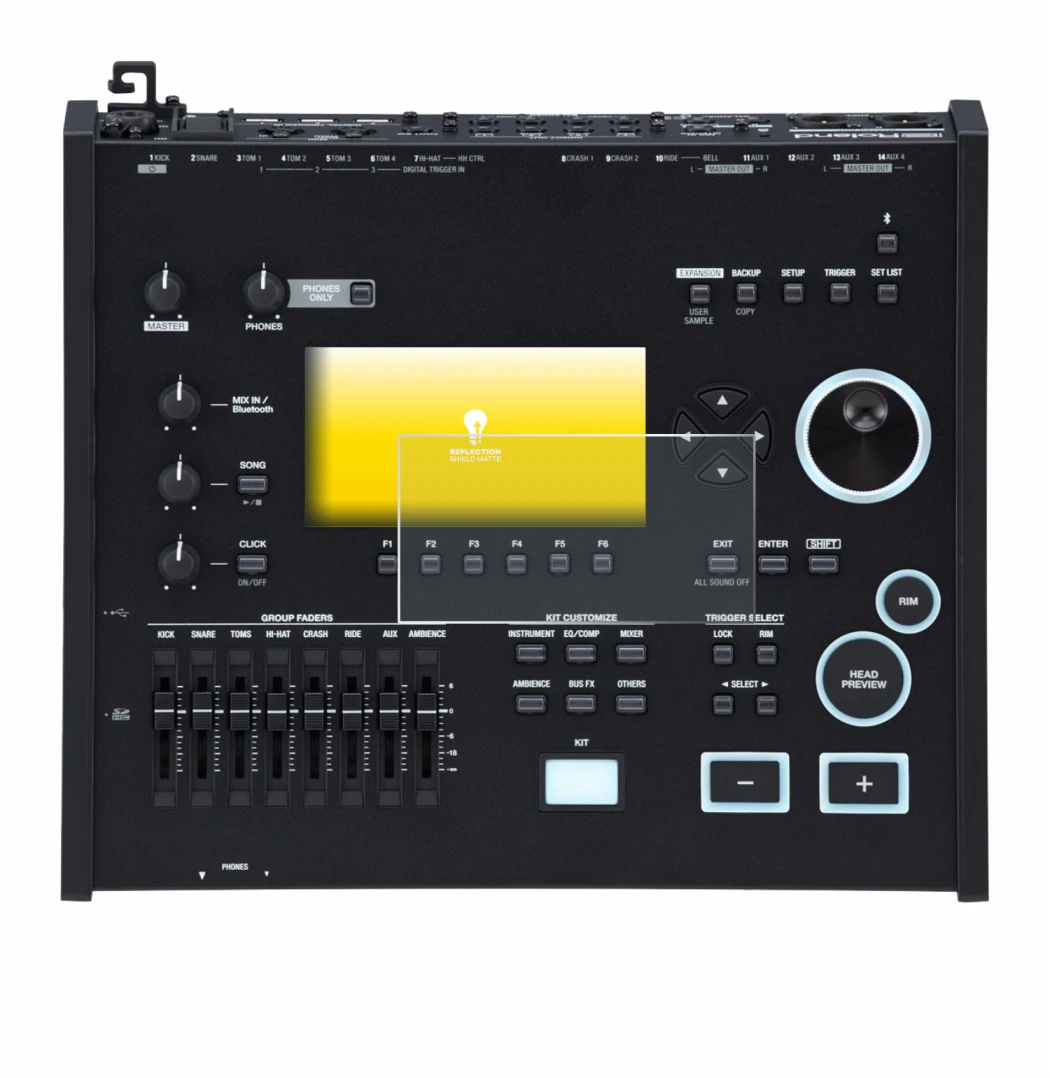 Image of the device Roland V71 with a wide variety of screen protectors.