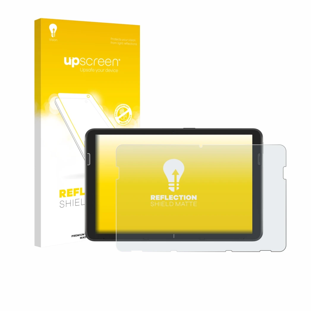 Front side of a product packaging with the brand logo upscreen. Next to it is the device Zebra ET401 10.1