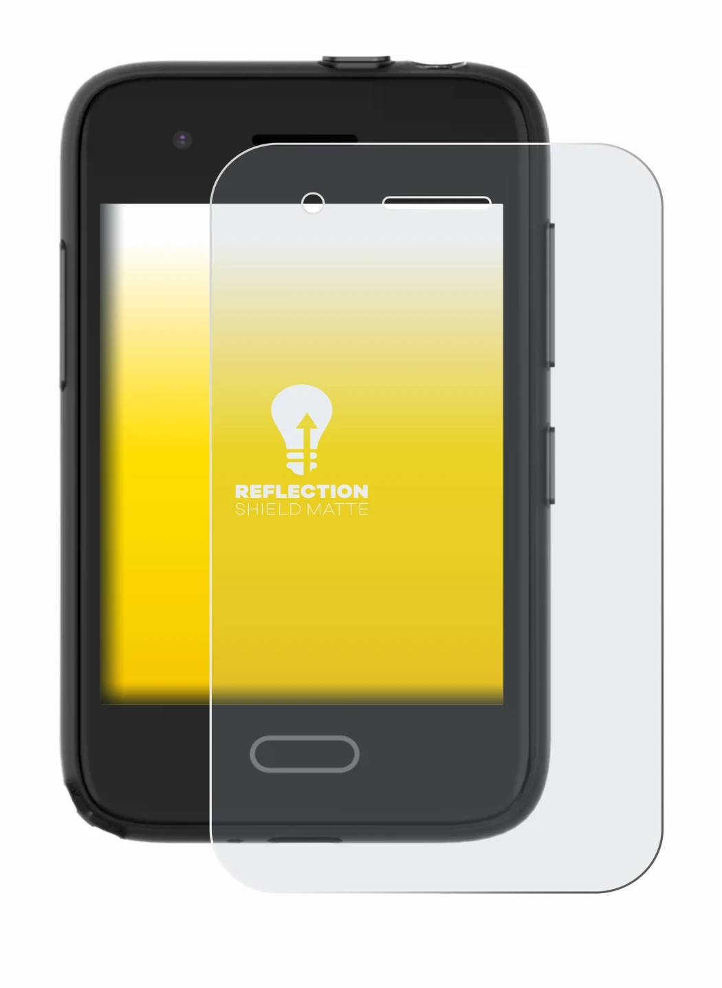 Image of the device Xplora One with a wide variety of screen protectors.