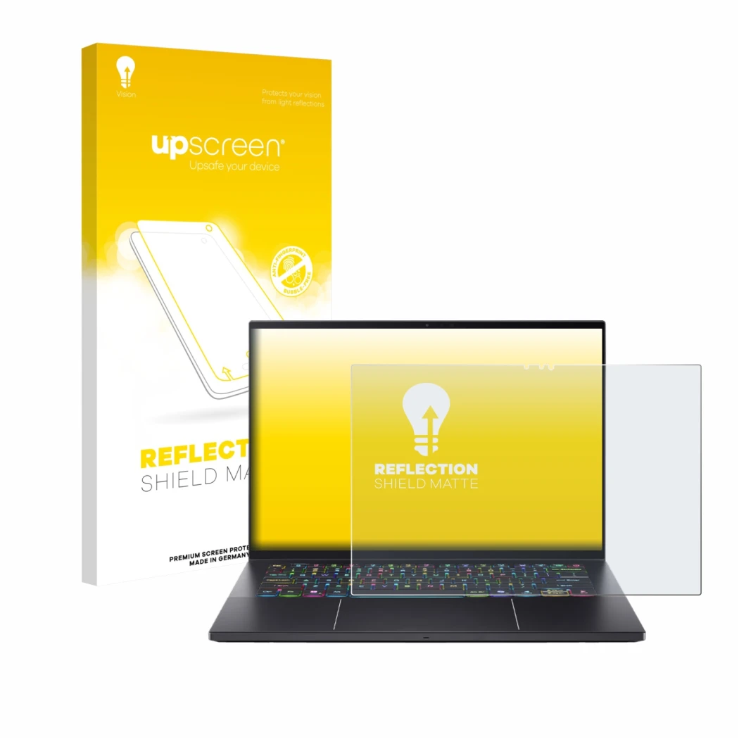 Front side of a product packaging with the brand logo upscreen. Next to it is the device Acer Predator Triton 14 AI shown with
