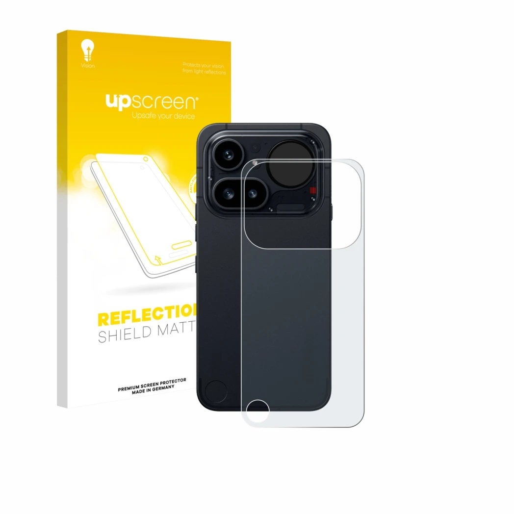 Front side of a product packaging with the brand logo upscreen. Next to it is the device Nothing Phone (4a) Pro (Back) shown w