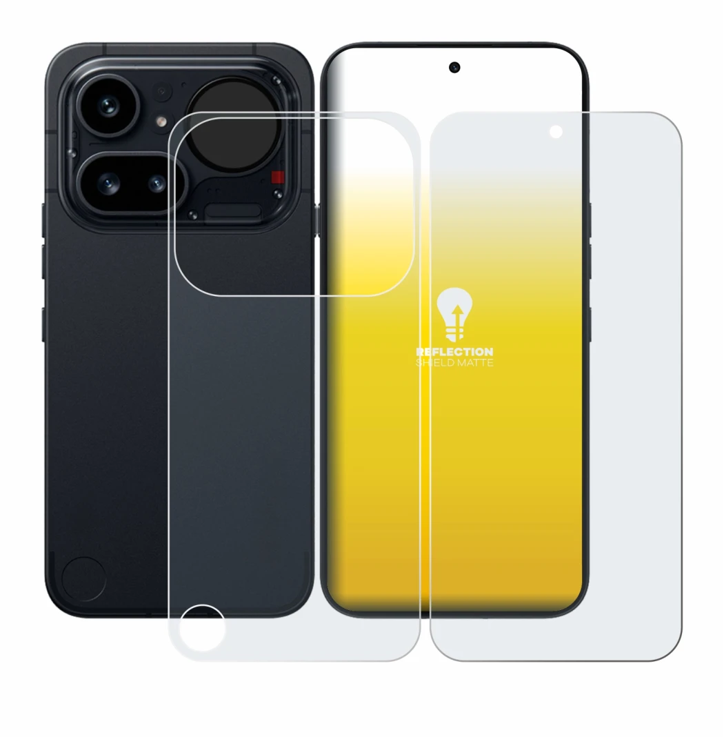 Image of the device Nothing Phone (4a) Pro (Front+Back) with a wide variety of screen protectors.