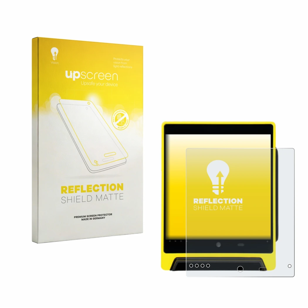 Front side of a product packaging with the brand logo upscreen. Next to it is the device Nayax VPOS Media 4 shown with the cor