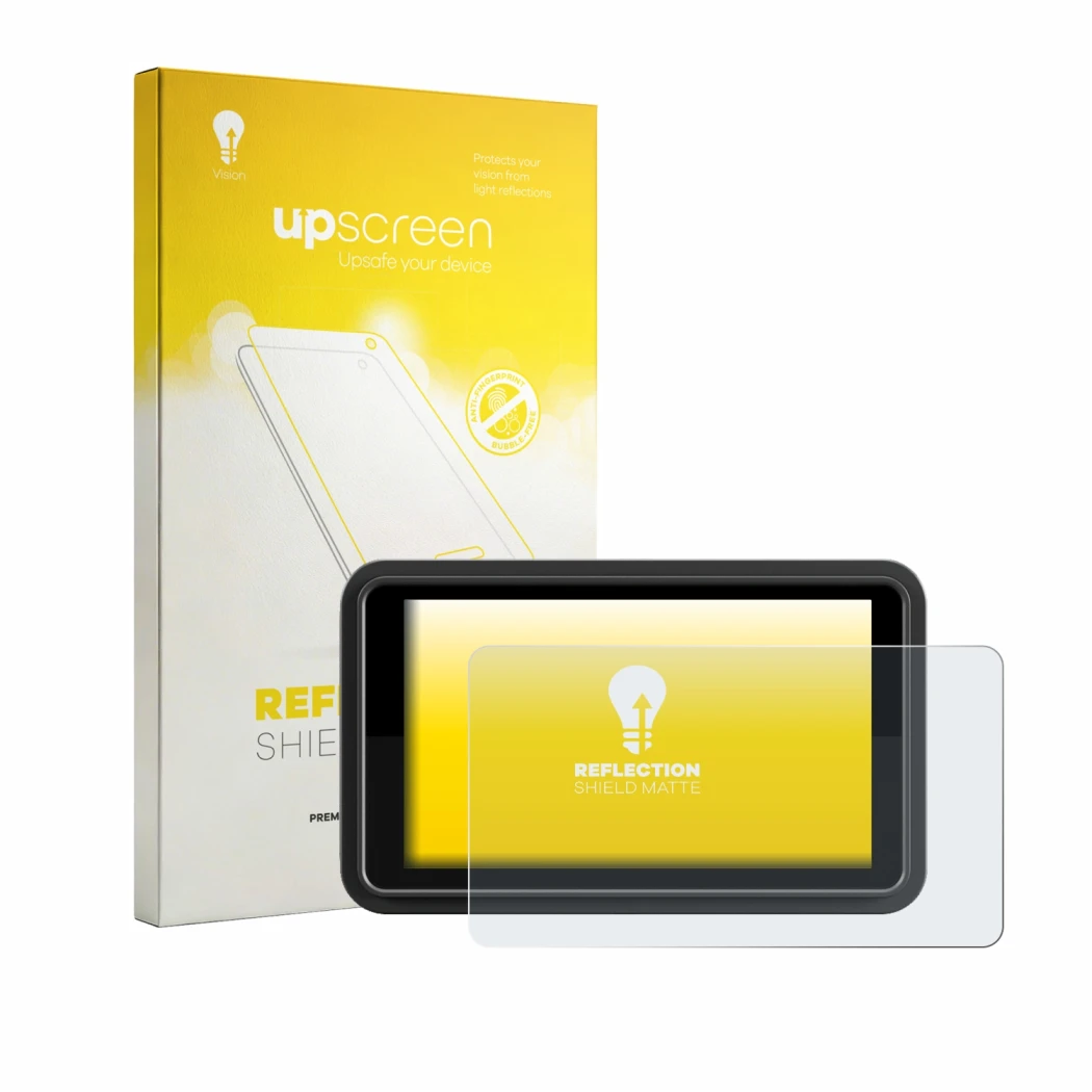 Front side of a product packaging with the brand logo upscreen. Next to it is the device Atomos Ninja TX GO 5