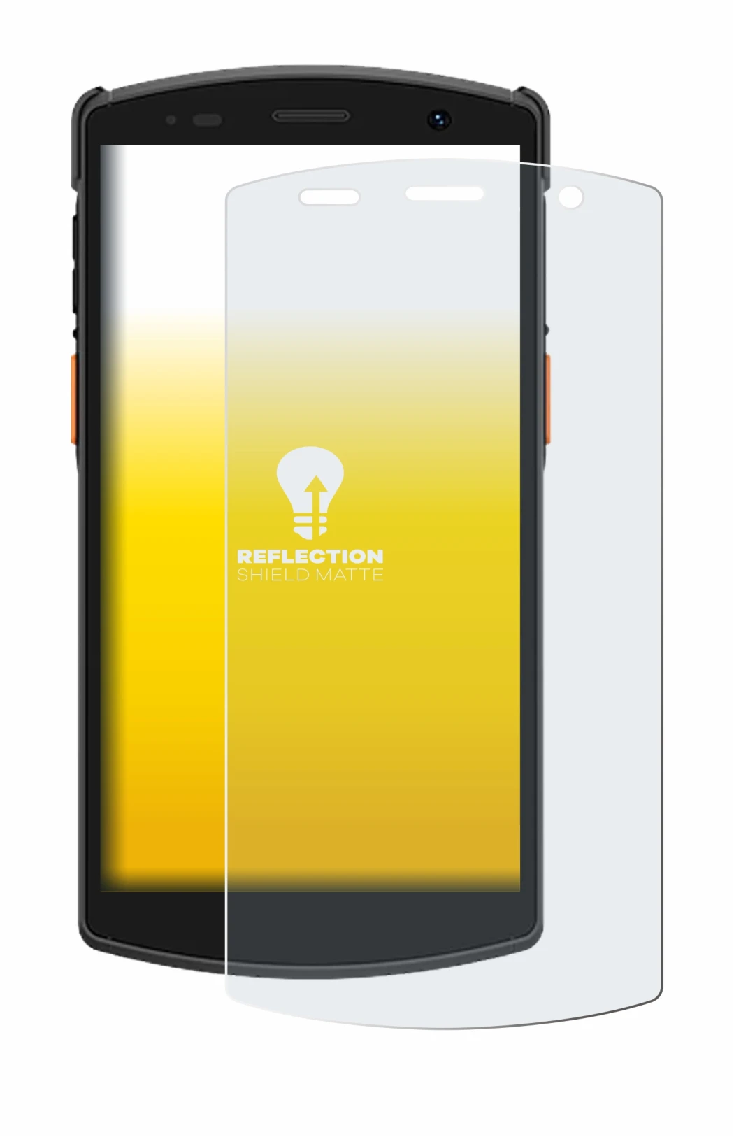 Image of the device Urovo CT58S with a wide variety of screen protectors.