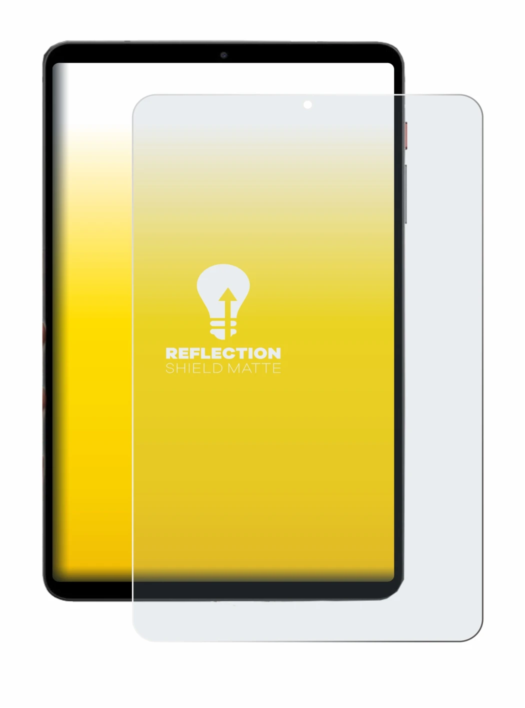 Image of the device BNCF BPad T1 with a wide variety of screen protectors.
