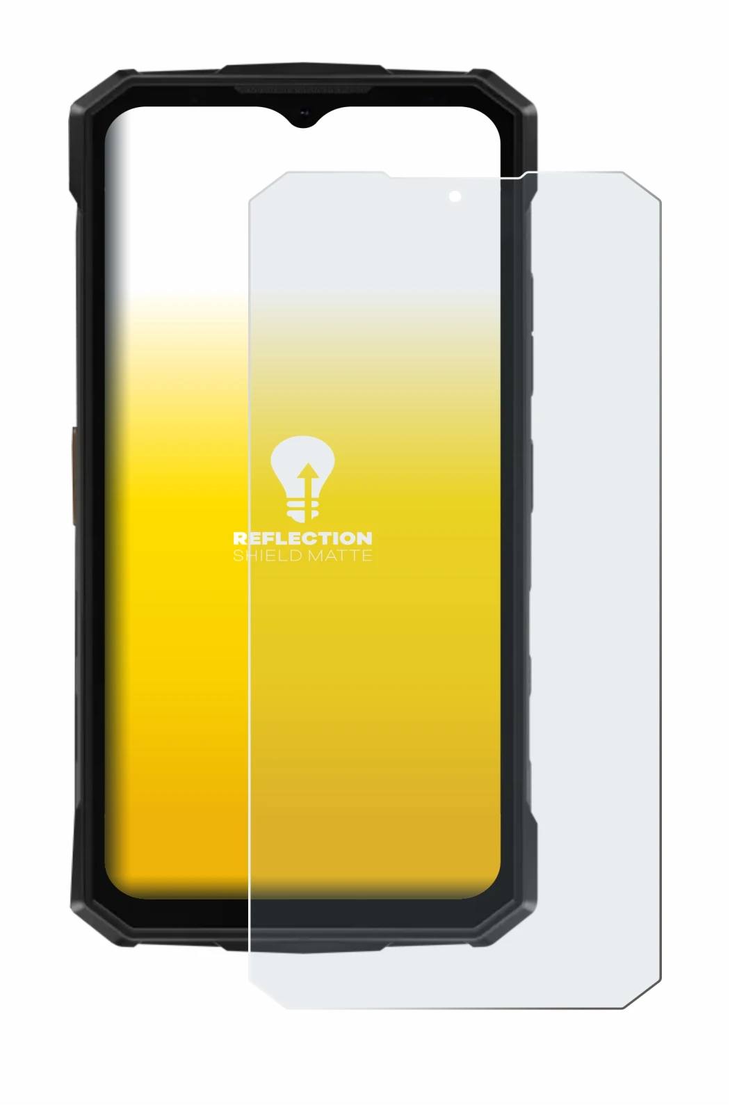 Image of the device Doogee Fire 5 Pro with a wide variety of screen protectors.