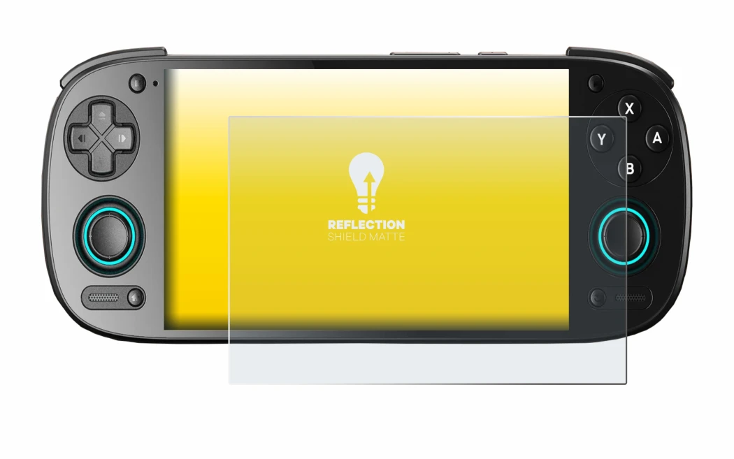 Image of the device Retroid Pocket 5 with a wide variety of screen protectors.