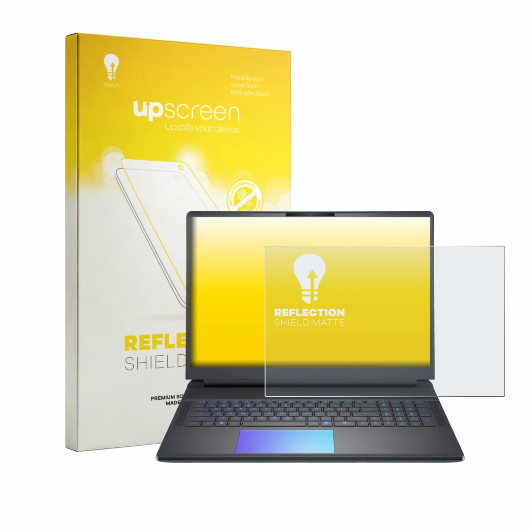Front side of a product packaging with the brand logo upscreen. Next to it is the device Dell Alienware 18 Area-51 shown with