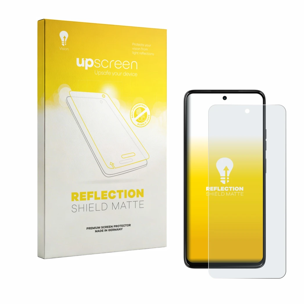 Front side of a product packaging with the brand logo upscreen. Next to it is the device Motorola Moto G37 shown with the corr