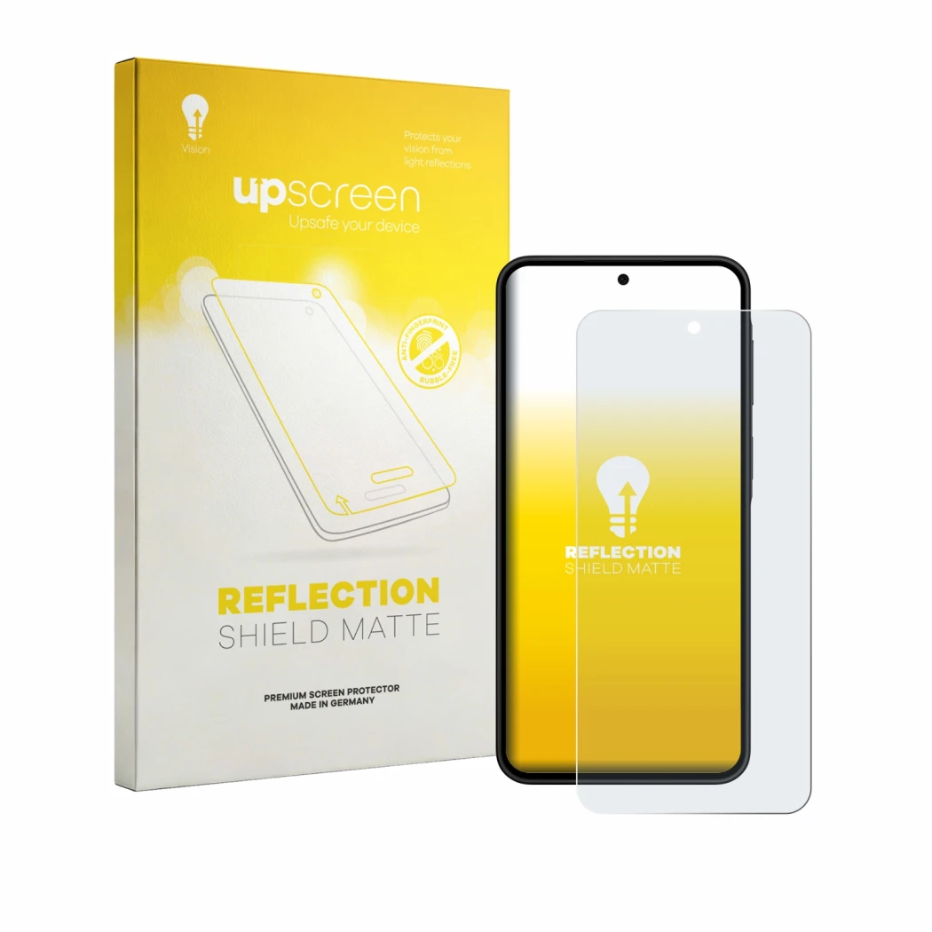 Front side of a product packaging with the brand logo upscreen. Next to it is the device Samsung Galaxy A27 5G shown with the 