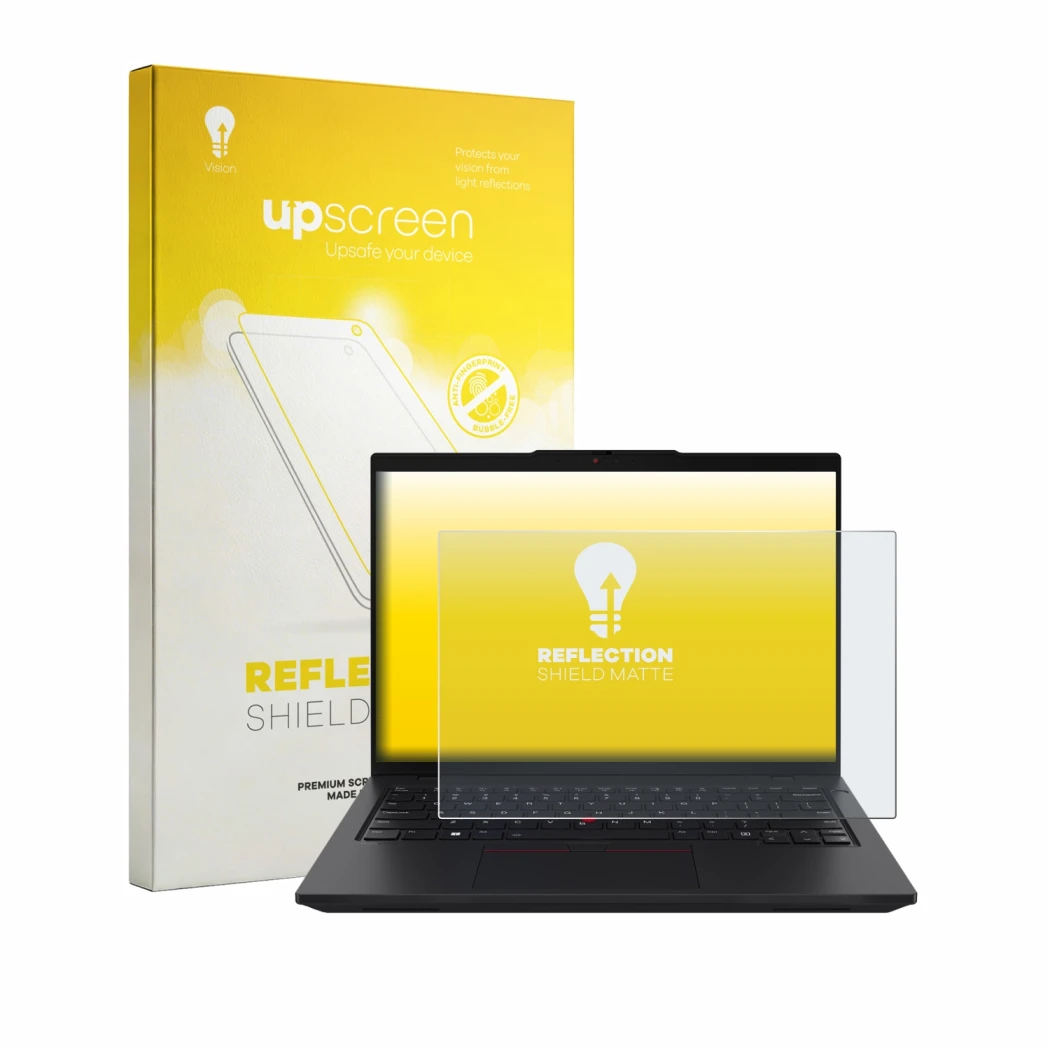 Front side of a product packaging with the brand logo upscreen. Next to it is the device Lenovo ThinkPad L14 Gen 7 shown with