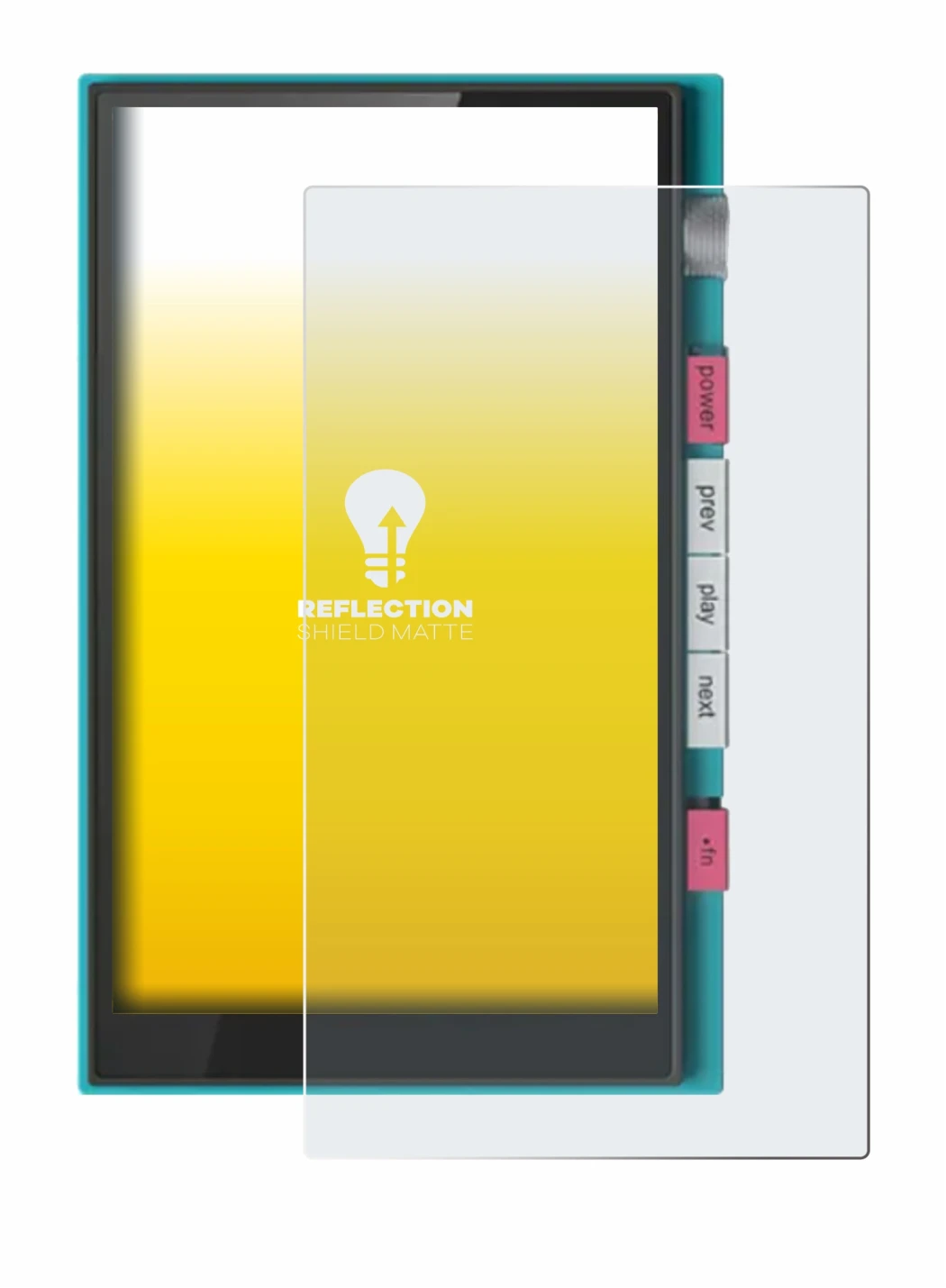 Image of the device Hiby Digital M500 with a wide variety of screen protectors.