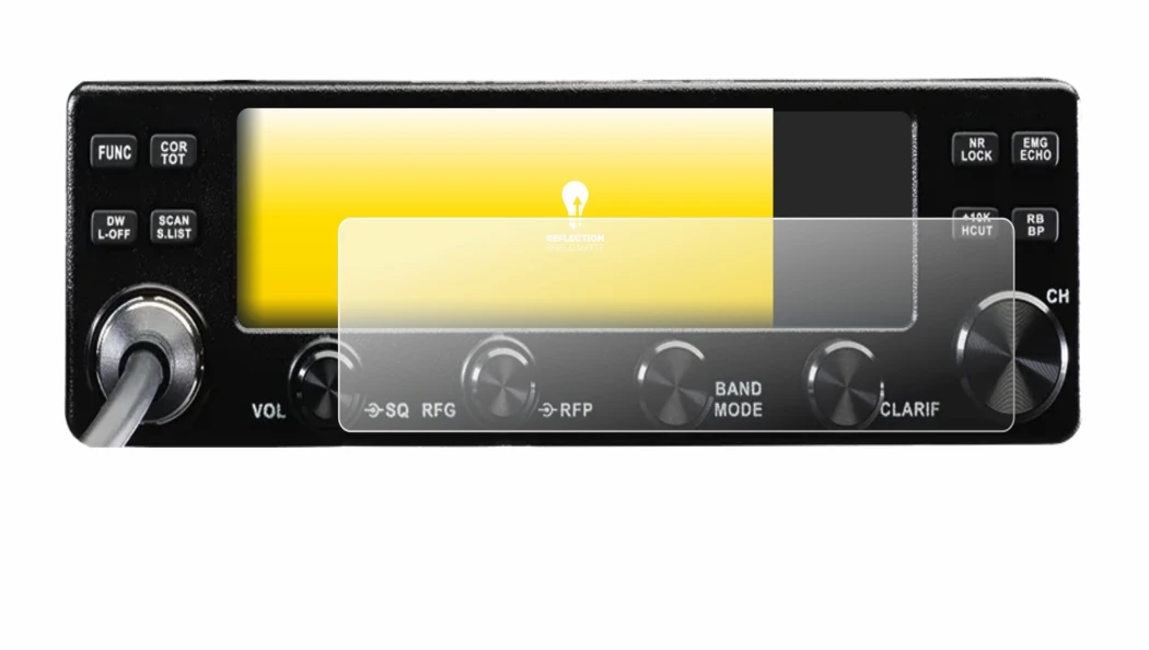 Image of the device Midland 8001 Pro with a wide variety of screen protectors.