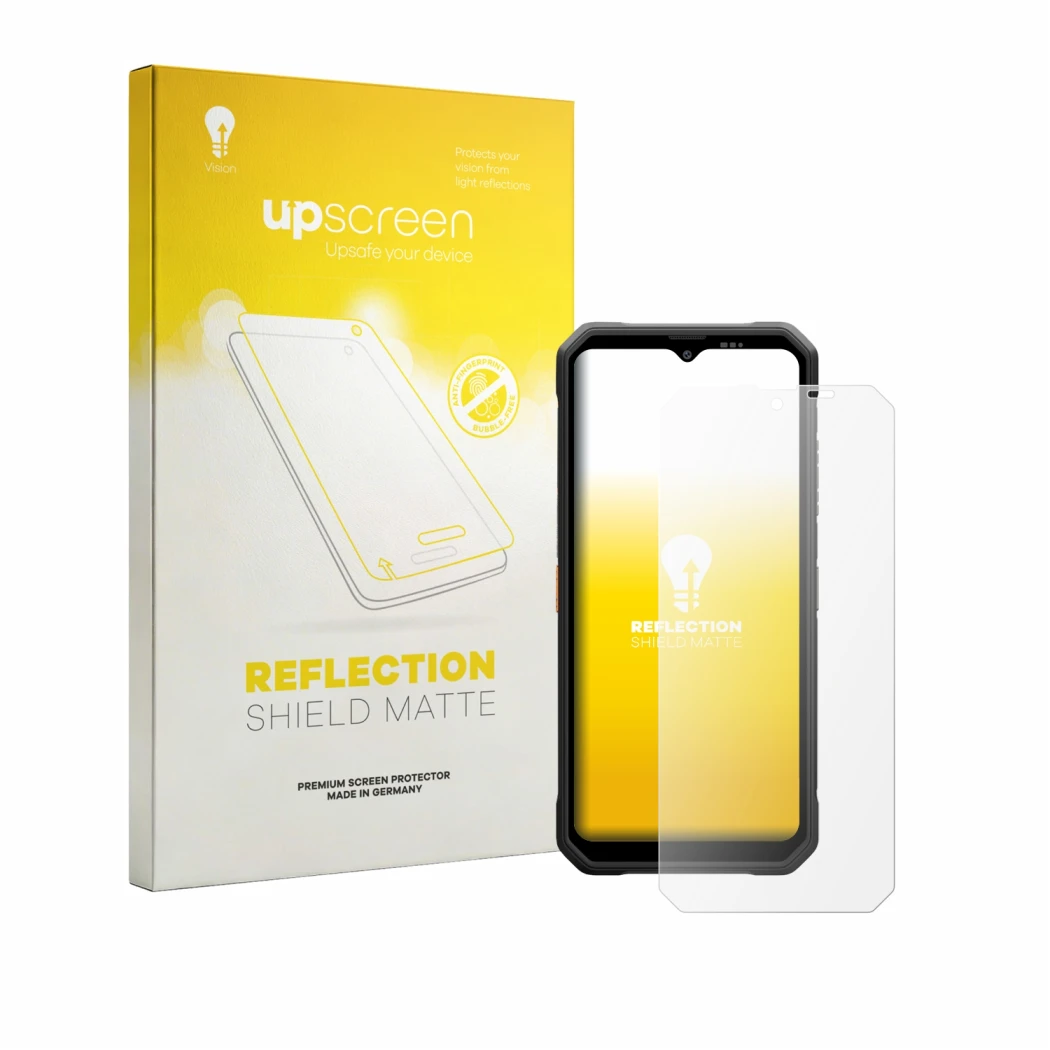 Front side of a product packaging with the brand logo upscreen. Next to it is the device Blackview Fort 2 shown with the corre