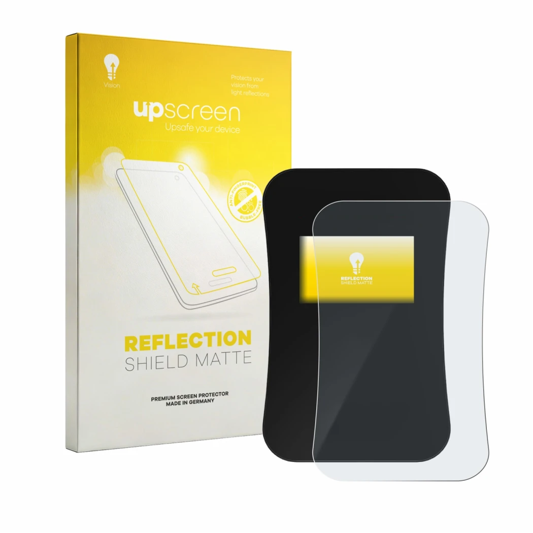 Front side of a product packaging with the brand logo upscreen. Next to it is the device DaheimLaden Touch Pro shown with the