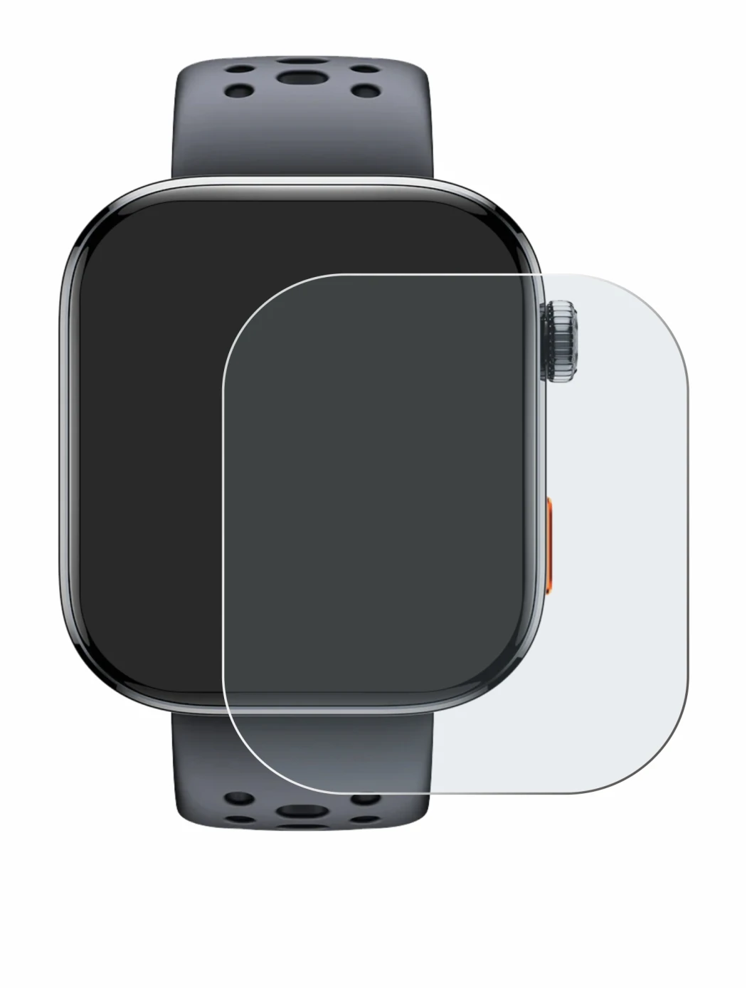 Image of the device Haylou Watch Hyper with a wide variety of screen protectors.