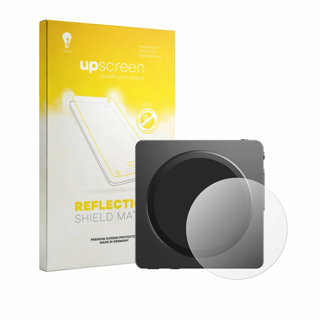Front side of a product packaging with the brand logo upscreen. Next to it is the device FiiO SnowSky Disc shown with the corr