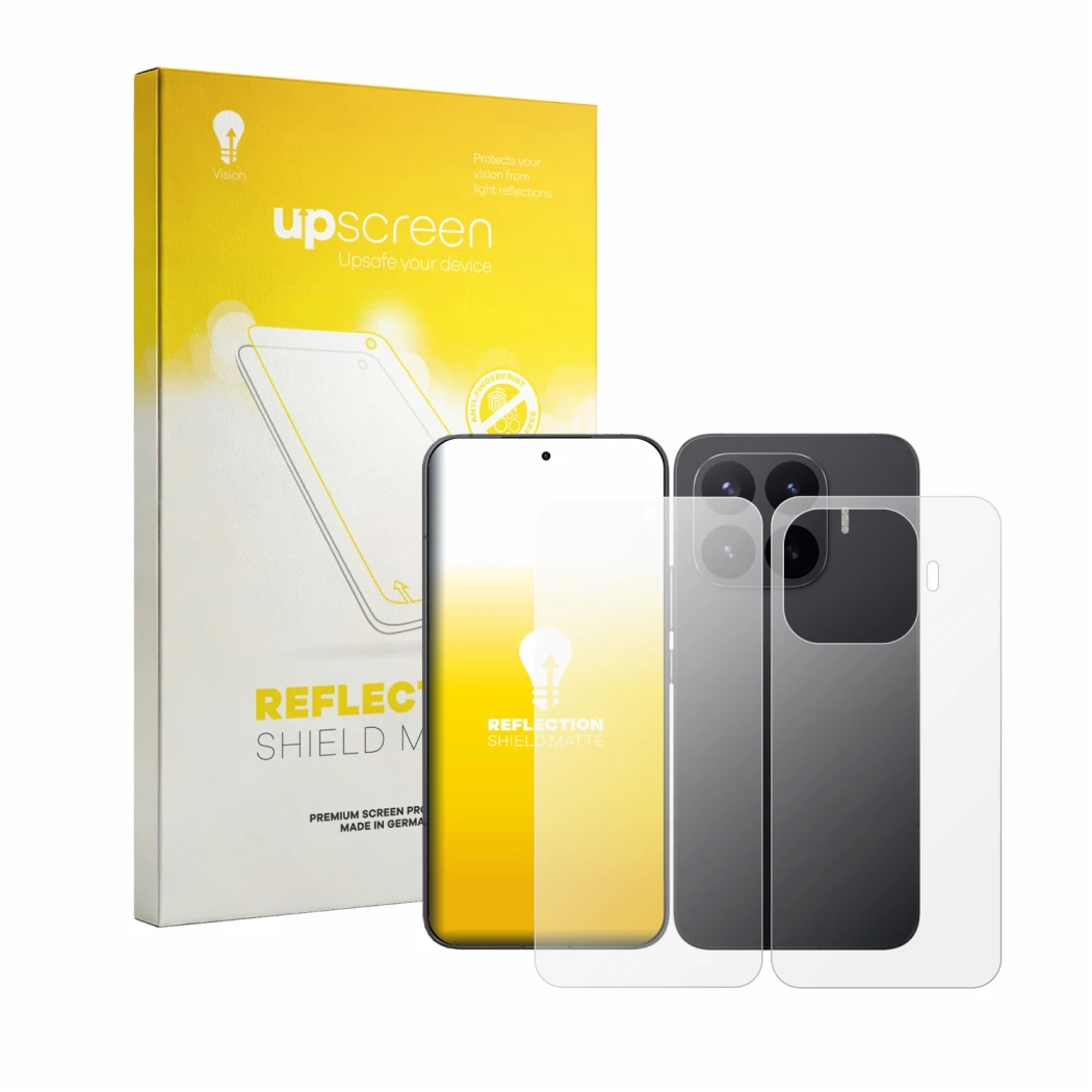 Front side of a product packaging with the brand logo upscreen. Next to it is the device Xiaomi 17T Pro (Front+Back) shown wit