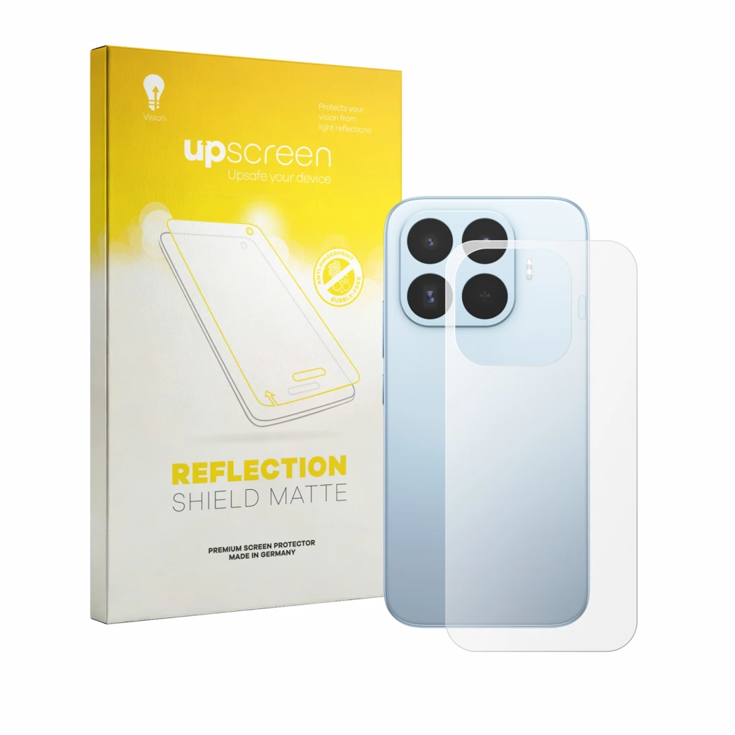 Front side of a product packaging with the brand logo upscreen. Next to it is the device Xiaomi 17T (Back) shown with the corr
