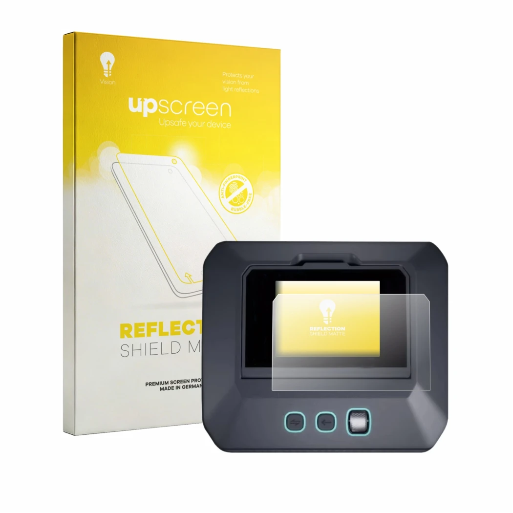 Front side of a product packaging with the brand logo upscreen. Next to it is the device SkyRc Q500neo shown with the correspo