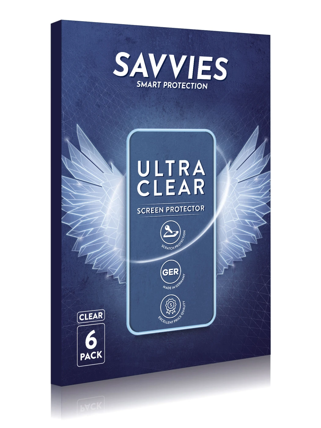 Front side of a product packaging with the brand logo Savvies