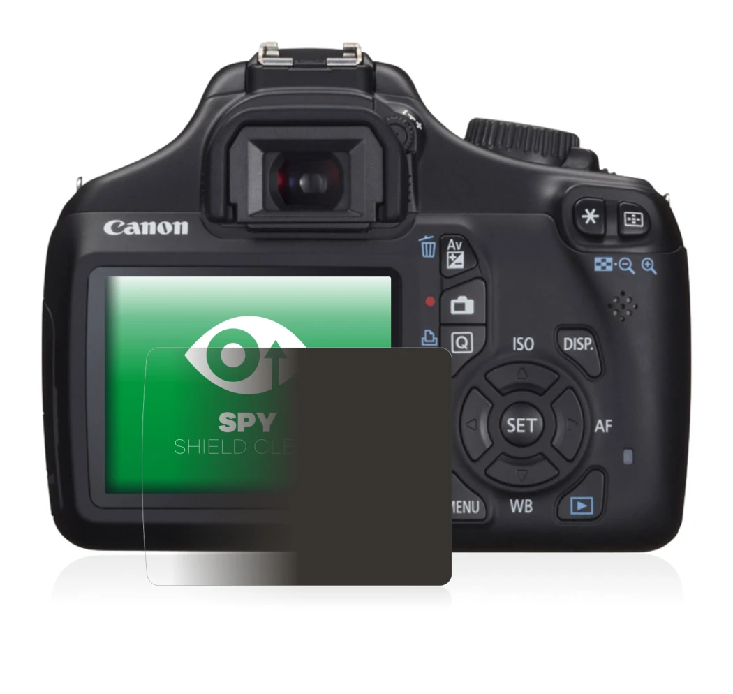 Image of the device Canon EOS 1100D with a wide variety of screen protectors.