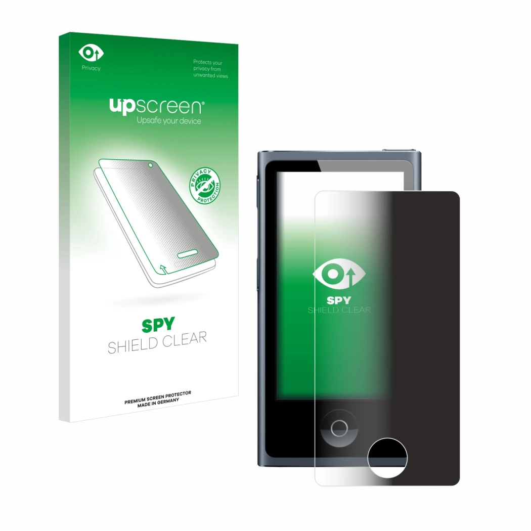 Front side of a product packaging with the brand logo upscreen. Next to it is the device Apple iPod nano 2012 (7th Gen.) shown