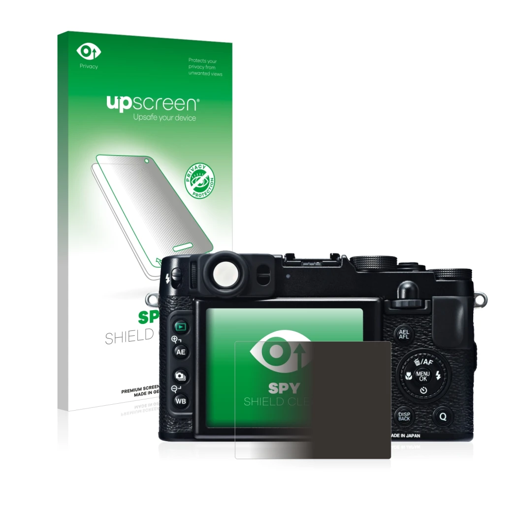 Front side of a product packaging with the brand logo upscreen. Next to it is the device Fujifilm X20 shown with the correspon