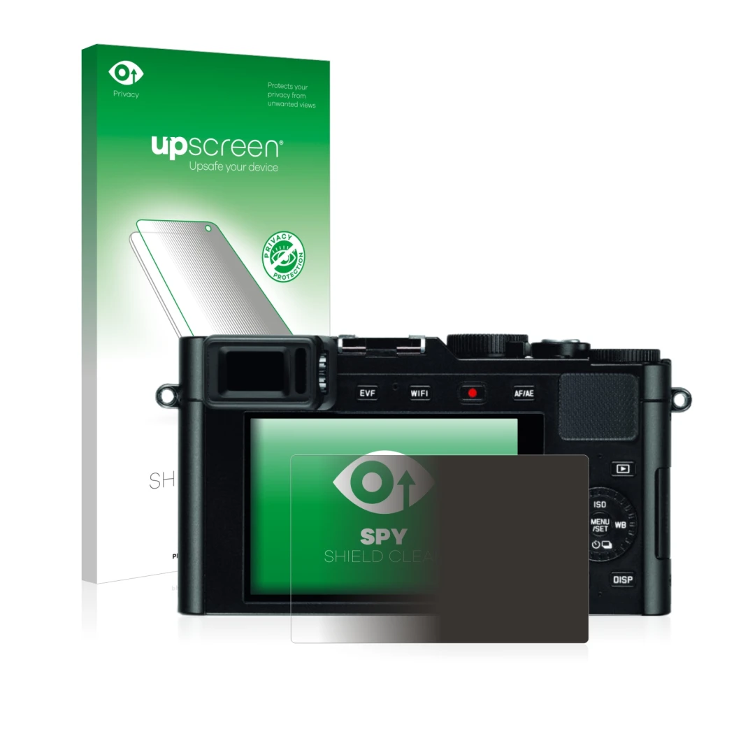 Front side of a product packaging with the brand logo upscreen. Next to it is the device Leica D-Lux (Typ 109) shown with the