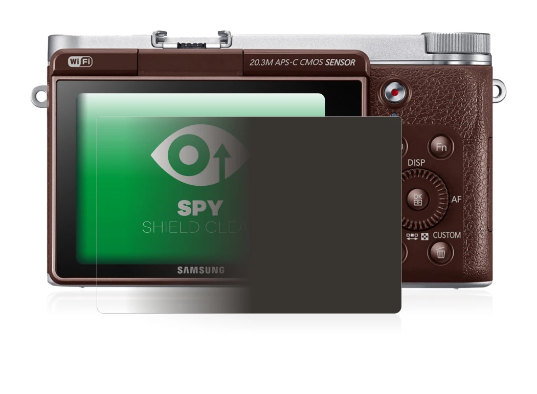 Image of the device Samsung NX3000 with a wide variety of screen protectors.