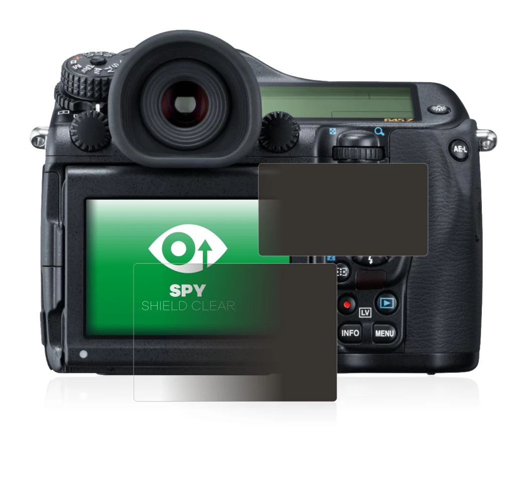 Image of the device Pentax 645Z with a wide variety of screen protectors.