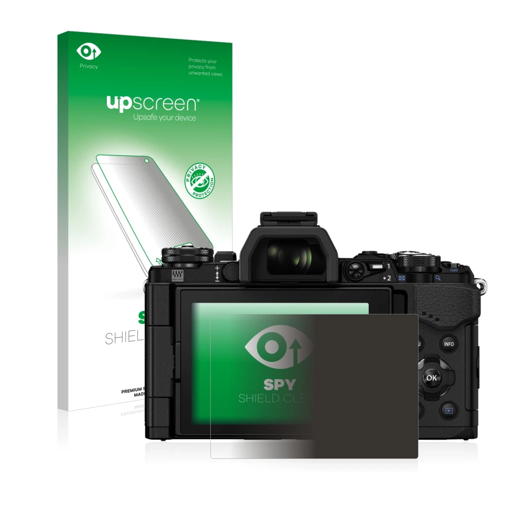 Front side of a product packaging with the brand logo upscreen. Next to it is the device Olympus OM-D E-M5 Mark II shown with