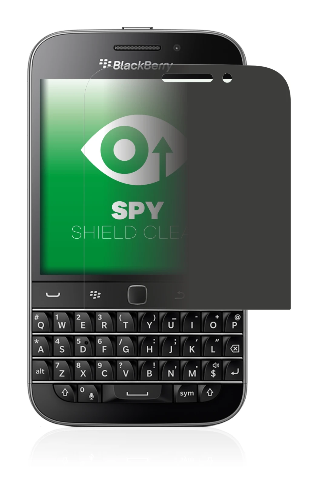 Image of the device Blackberry Classic Q20 with a wide variety of screen protectors.