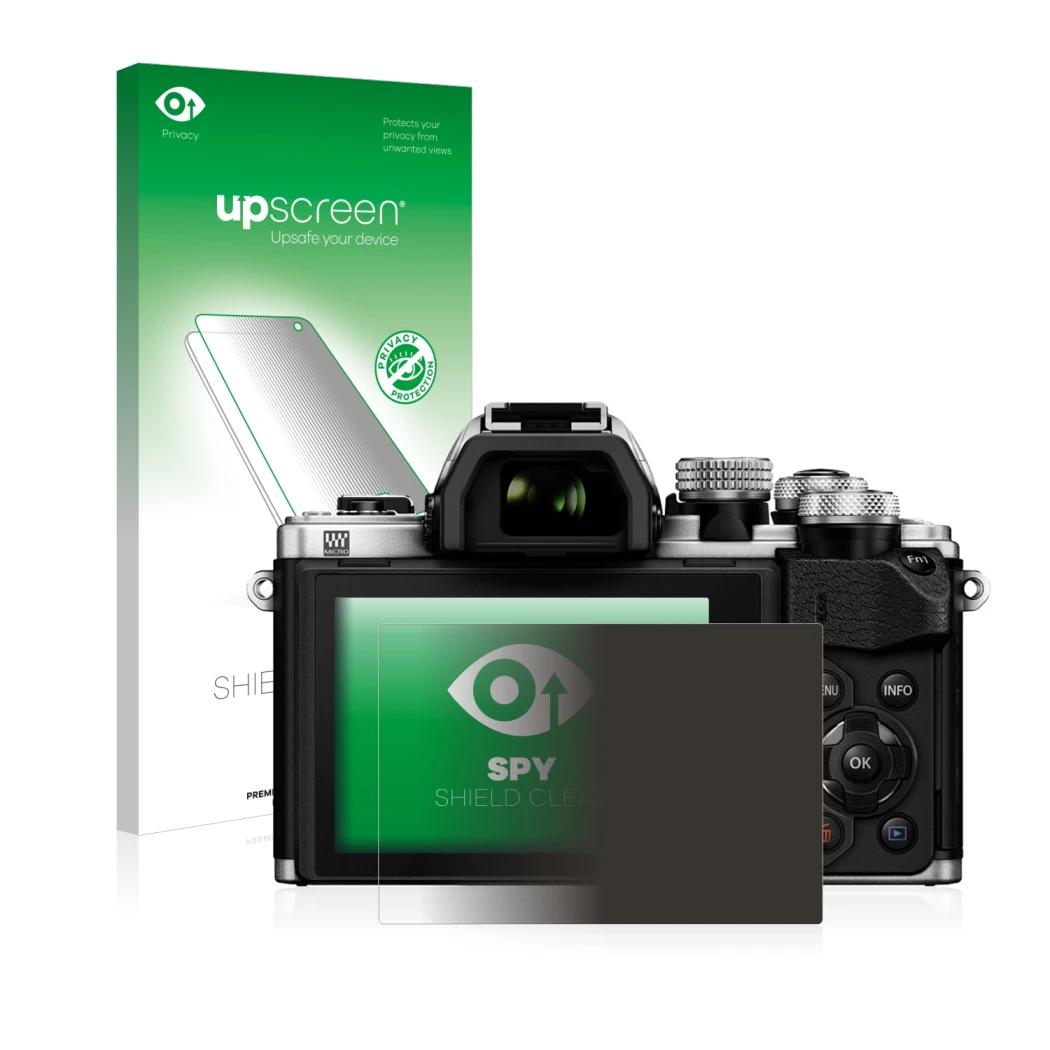 Front side of a product packaging with the brand logo upscreen. Next to it is the device Olympus OM-D E-M10 Mark II shown with
