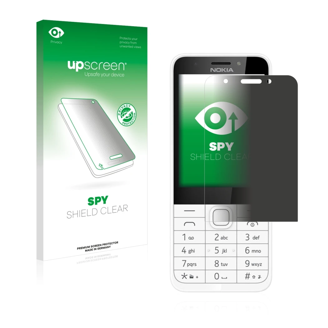 Front side of a product packaging with the brand logo upscreen. Next to it is the device Nokia 230 shown with the correspondin