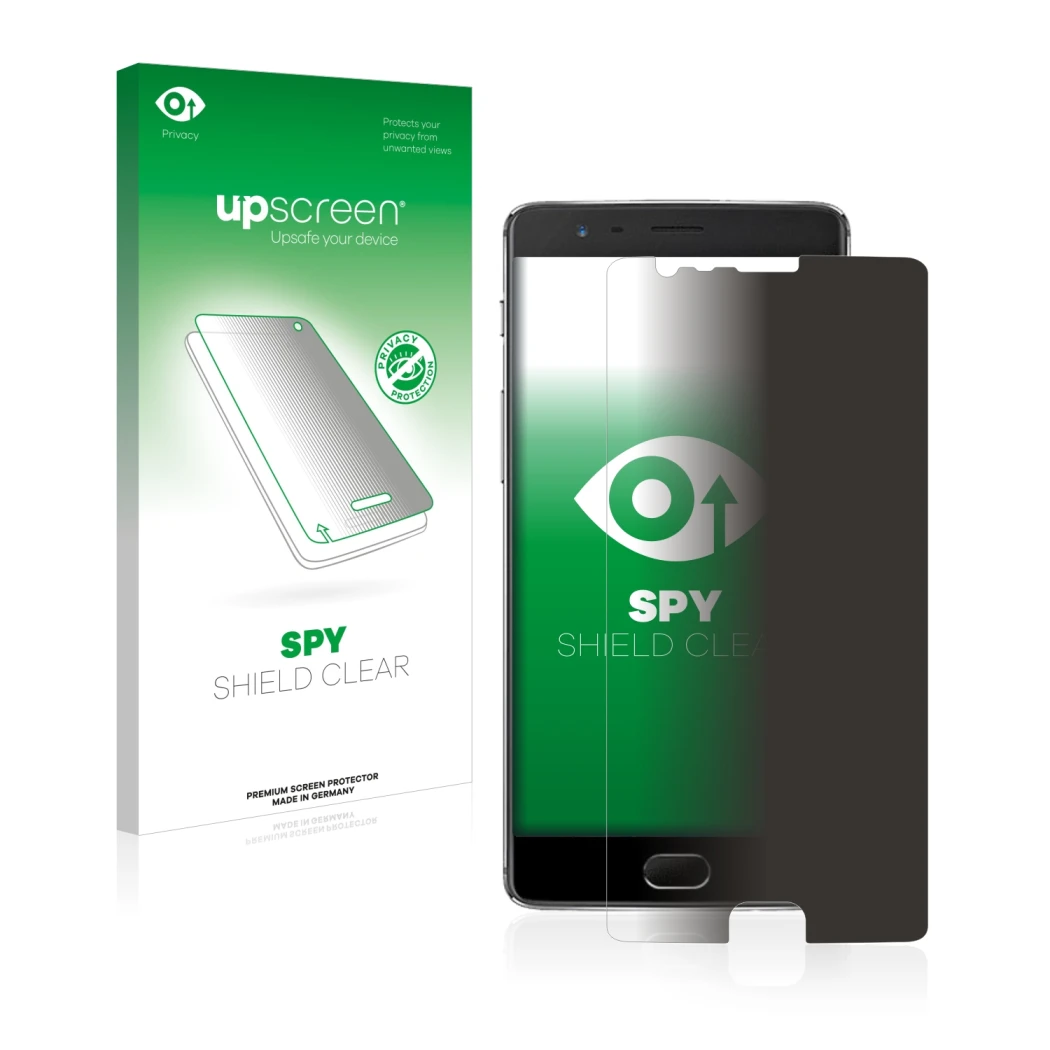 Front side of a product packaging with the brand logo upscreen. Next to it is the device OnePlus 3 shown with the correspondin