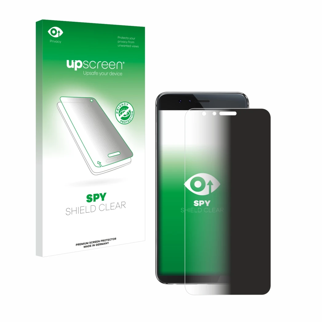 Front side of a product packaging with the brand logo upscreen. Next to it is the device Honor 8 shown with the corresponding