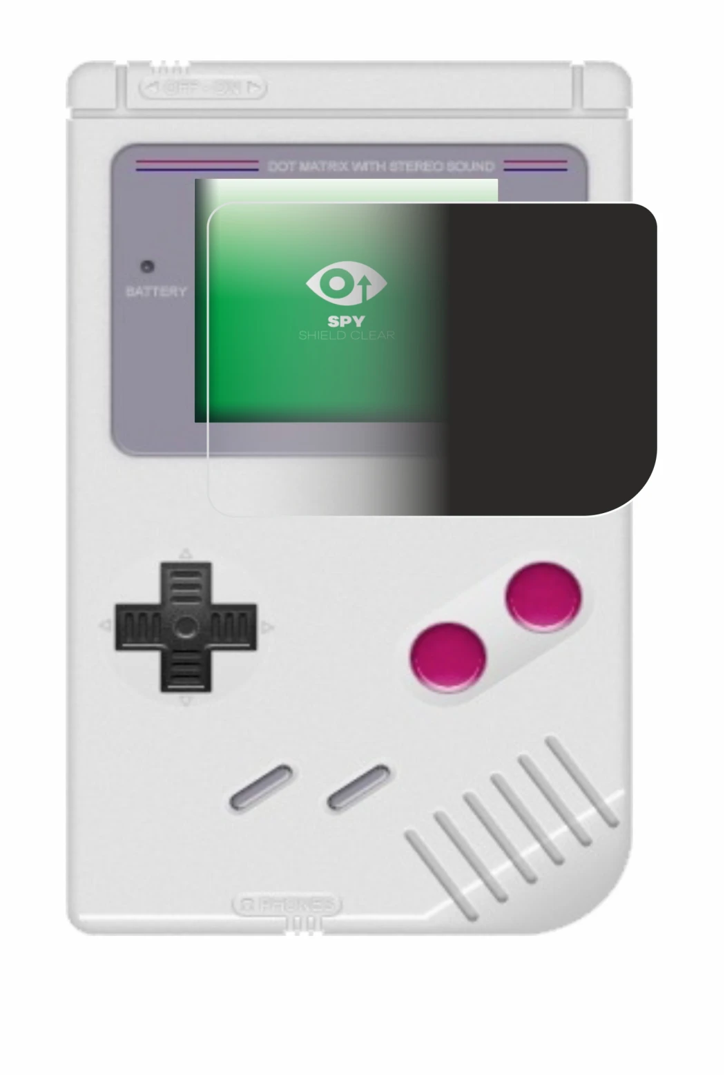 Image of the device Nintendo Gameboy (1989) with a wide variety of screen protectors.