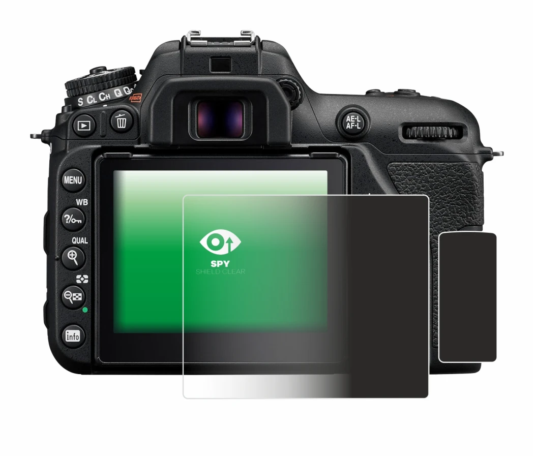 Image of the device Nikon D7500 with a wide variety of screen protectors.