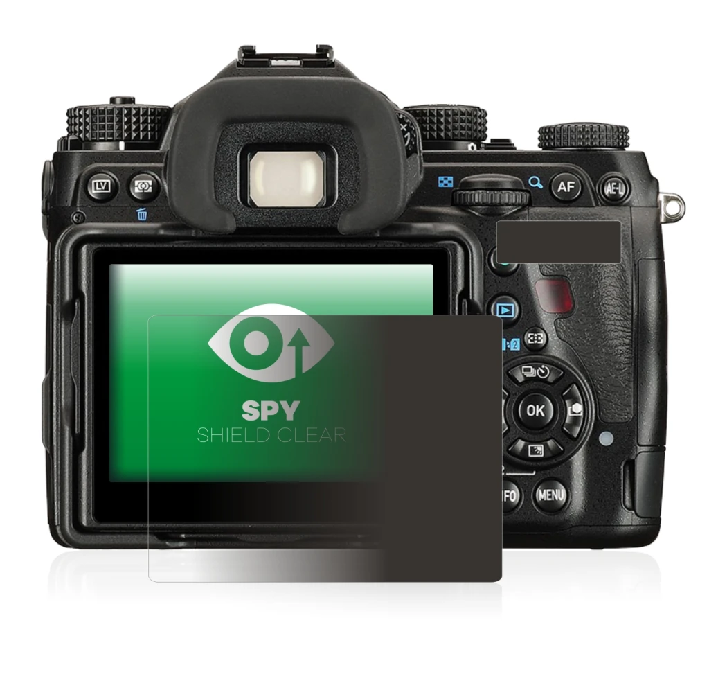 Image of the device Pentax K-1 Mark II with a wide variety of screen protectors.