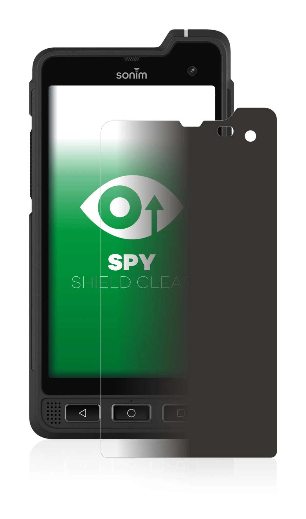 Image of the device Sonim XP8 with a wide variety of screen protectors.