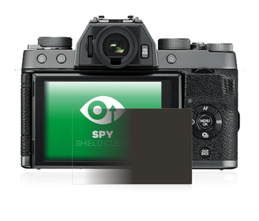 Image of the device Fujifilm X-T100 with a wide variety of screen protectors.